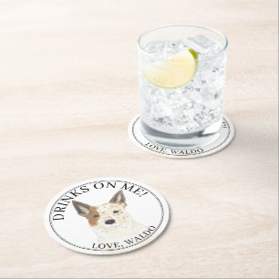 Dessous-de-verre Rond En Papier Mariage Heeler de chien de chien de chien de chien