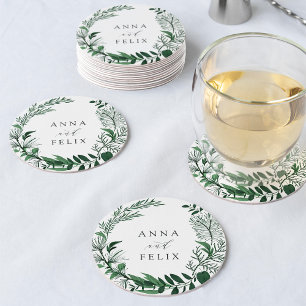 Dessous-de-verre Rond En Papier Mariage personnalisé Wild Forest