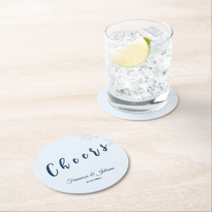 Dessous-de-verre Rond En Papier Mariage romantique au bord de l'eau
