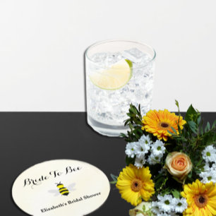 Dessous-de-verre Rond En Papier Mariée à être Shower Nuptial