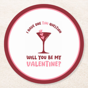 Dessous-de-verre Rond En Papier Martini Valentine Chic et tendance pour la fête de