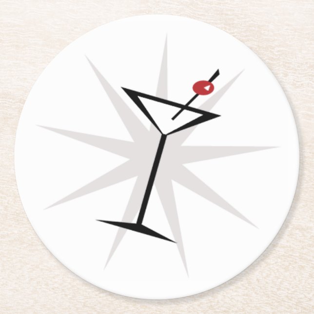 Dessous-de-verre Rond En Papier +[ Martini Vintage ]+ (Devant)