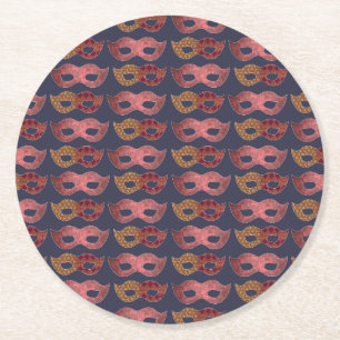 Dessous-de-verre Rond En Papier Masques de masquerade de Bourgogne