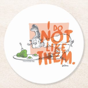 Dessous-de-verre Rond En Papier Mec-Seuss Guy-Am-I "Je ne les aime pas"