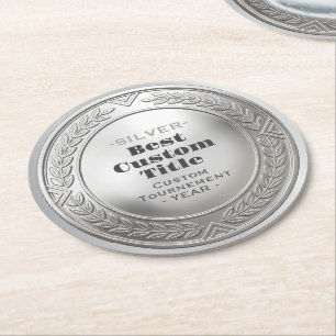 Dessous-de-verre Rond En Papier Médaille personnalisée 3D réaliste en feuille d'ar