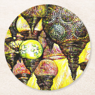 Dessous-de-verre Rond En Papier Même plus grande idée de couleur