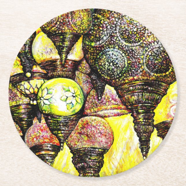 Dessous-de-verre Rond En Papier Même plus grande idée de couleur (Devant)
