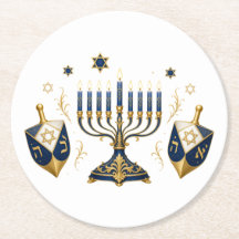 Menorah horizontale avec motif de dreidels