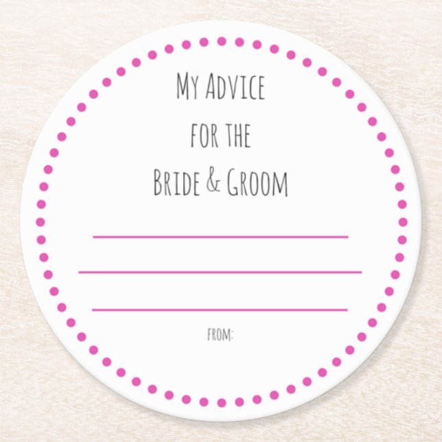 Dessous-de-verre Rond En Papier mes "deux cents" (Devant)