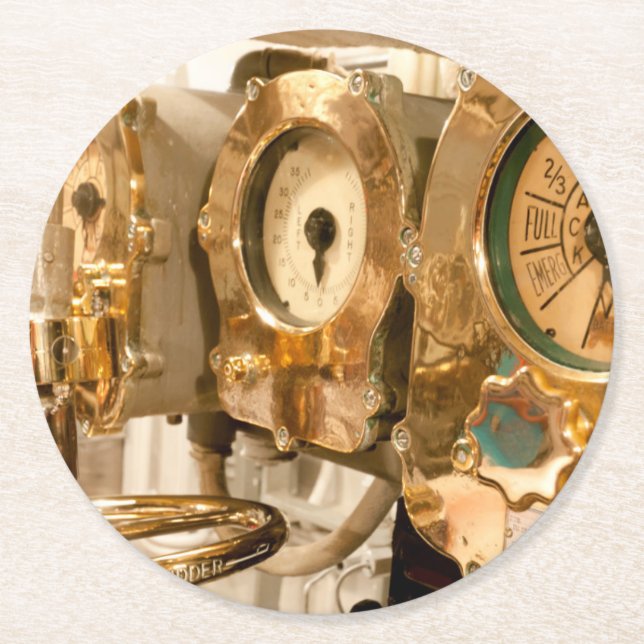 Dessous-de-verre Rond En Papier Mesures et instruments de navigation sur le (Devant)