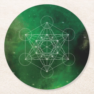 Dessous-de-verre Rond En Papier Métatron, chakra, zen, géométrie sacrée, angel