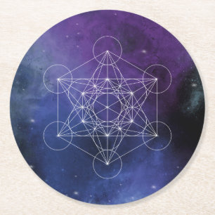 Dessous-de-verre Rond En Papier Metatron, chakra, zen, géométrique sacrée, géométr