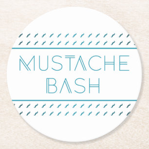Dessous-de-verre Rond En Papier Métro Mustache Bash