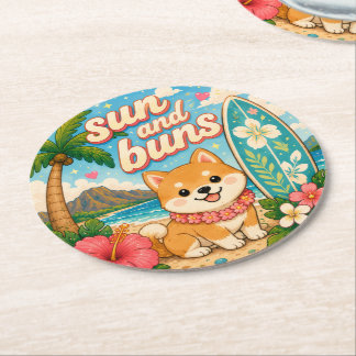 Dessous-de-verre Rond En Papier mignon kawaii hawaï 