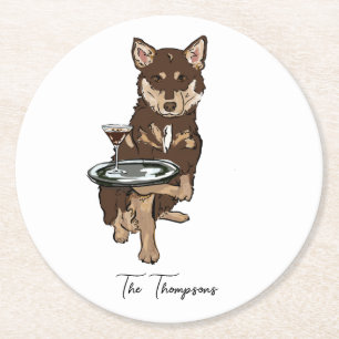 Dessous-de-verre Rond En Papier Mini mariage Husky