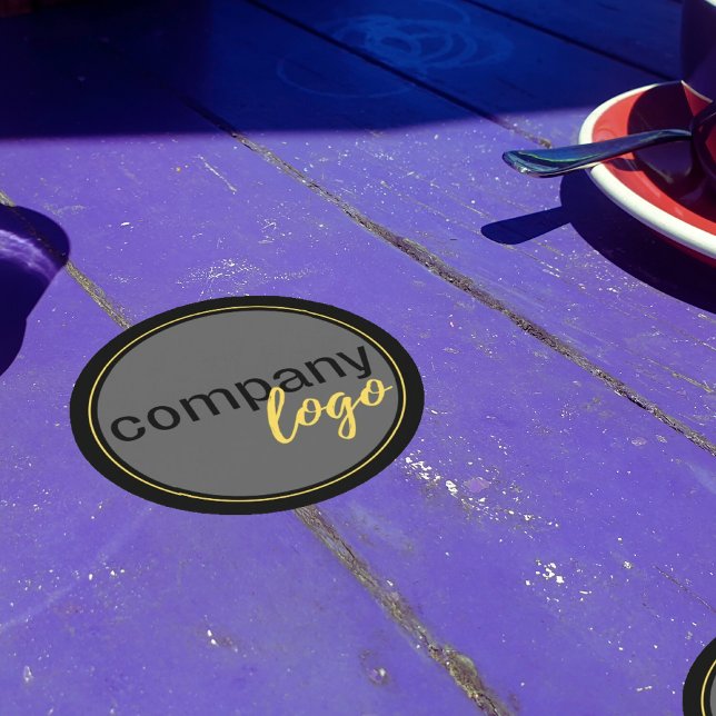 DESSOUS-DE-VERRE ROND EN PAPIER MINIMAL SOCIÉTÉ AFFAIRES LOGO PROMOTIONNEL NOIR (Créateur téléchargé)