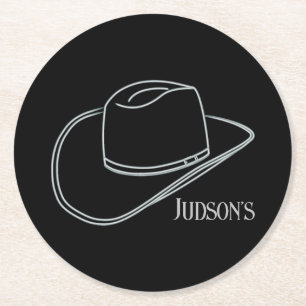 Dessous-de-verre Rond En Papier Minimaliste classique Cowboy Beer Drink Coasters