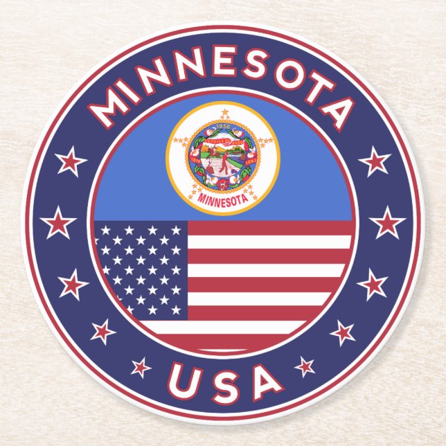 Dessous-de-verre Rond En Papier Minnesota (Devant)
