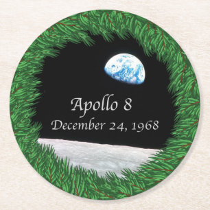 Dessous-de-verre Rond En Papier Mission Apollo 8 Christmas Eve Moon