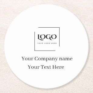Dessous-de-verre Rond En Papier Modèle de logo personnalisé élégant