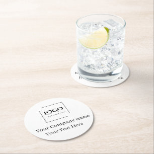Dessous-de-verre Rond En Papier Modèle de logo personnalisé élégant