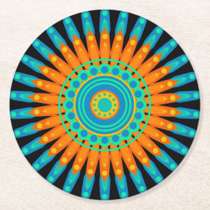Dessous-de-verre Rond En Papier Modèle géométrique Mandala Art Circle Design-48256