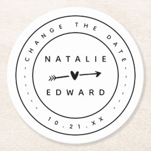 Dessous-de-verre Rond En Papier Modifier le report d'annulation du mariage de plan