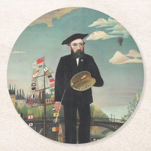 Dessous-de-verre Rond En Papier Moi-même : Portrait – Paysage, Henri Rousseau 1890