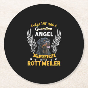 Dessous-de-verre Rond En Papier mon rottweiler est un cadeau d'ange gardien qui ai