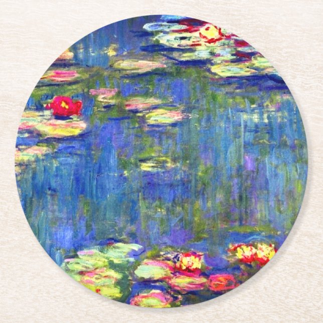 Dessous-de-verre Rond En Papier Monet Water Lilies  (Devant)