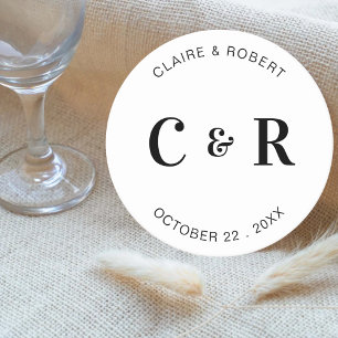Dessous-de-verre Rond En Papier Monogramme Mariage Favoriser Boire Personnalisé