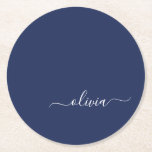Dessous-de-verre Rond En Papier Monogramme moderne bleu marine et blanc<br><div class="desc">Découvrez notre collection de monogrammes modernes bleu et blanc de la Marine : Élevez votre décor de maison avec notre collection sophistiquée avec un schéma de couleurs bleu marine et blanc contemporain. Chaque pièce est minutieusement conçue pour exsuder l'élégance et le style, parfait pour ajouter une touche de modernité à...</div>