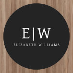 Dessous-de-verre Rond En Papier Monogramme moderne minimaliste noir et blanc<br><div class="desc">Découvrez notre collection minimaliste moderne de monogrammes noirs et blancs : Faites preuve de simplicité et de sophistication grâce à nos designs minimalistes, conçus pour élever votre style sans effort. Réalisée avec un oeil attentif pour l'esthétique moderne, cette collection présente des motifs noirs et blancs épurés accentués par des monogrammes...</div>
