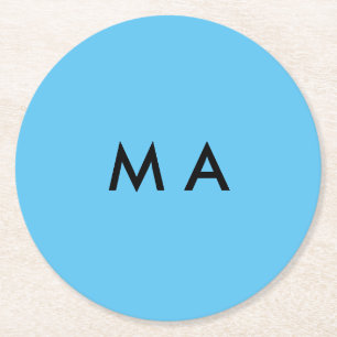 Dessous-de-verre Rond En Papier Monogramme simple ajoutez votre lettre de nom homm