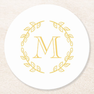Dessous-de-verre Rond En Papier Monogramme vintage