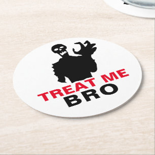 Dessous-de-verre Rond En Papier Monster Treat Me Bro drôle Halloween personnalisab