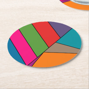 Dessous-de-verre Rond En Papier MOSAIC rayures triangles couleur III + vos idées