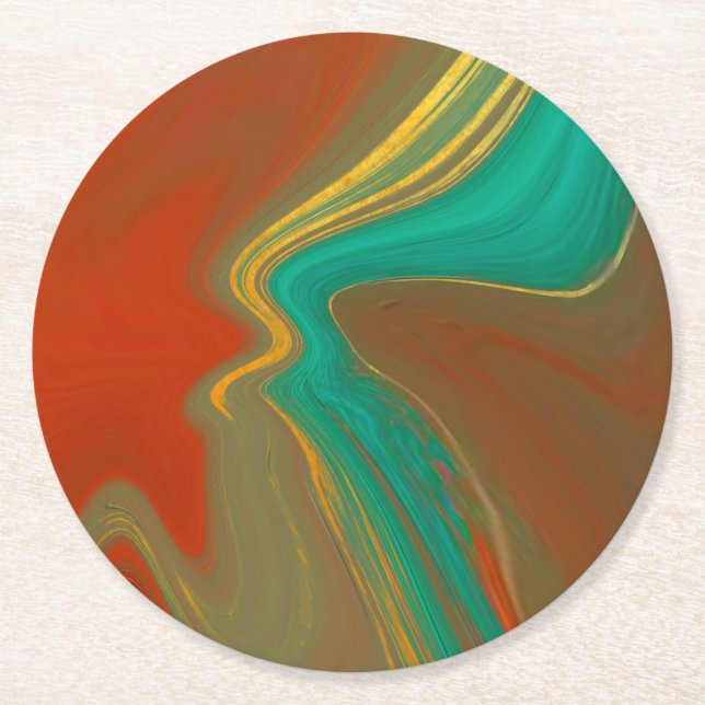 Dessous-de-verre Rond En Papier motif abstrait (Devant)