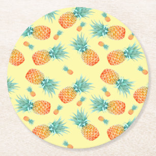 Dessous-de-verre Rond En Papier Motif ananas