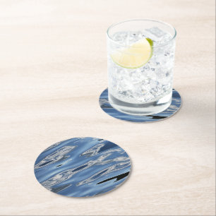 Dessous-de-verre Rond En Papier motif bleu abstrait cool
