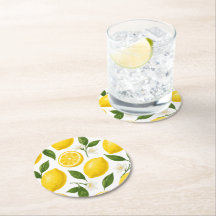 Motif de citron frais avec feuilles et fleurs
