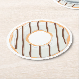 Dessous-de-verre Rond En Papier Motif de Donuts Colorés Rétro pour une Fête Amusan