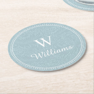 Dessous-de-verre Rond En Papier Motif de fleur de pied-d'alouette bleue vintage pe