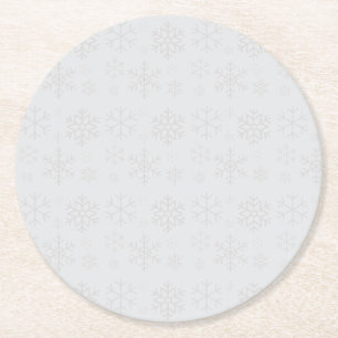 Dessous-de-verre Rond En Papier Motif de Noël flocon de neige d'hiver