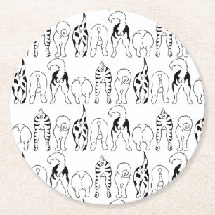 Dessous-de-verre Rond En Papier Motif des boutons de chien