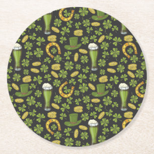 Dessous-de-verre Rond En Papier Motif du jour de St Patrick