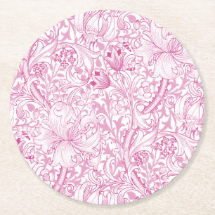 Dessous-de-verre Rond En Papier Motif floral Golden Lily de William Morris