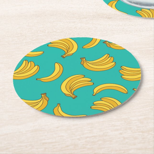 Dessous-de-verre Rond En Papier Motif Fruit Banana (Incliné)