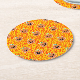 Dessous-de-verre Rond En Papier Motif Halloween impression léopard