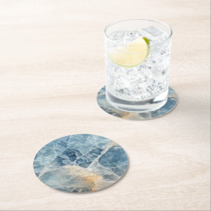 Dessous-de-verre Rond En Papier Motif Moonstone Gemstone